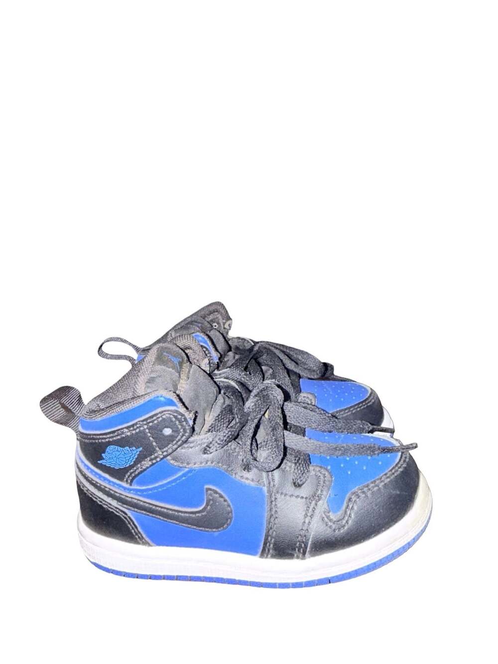 Jordan 1 Mid TD Black Royal Blue Toddler Shoes size 7C